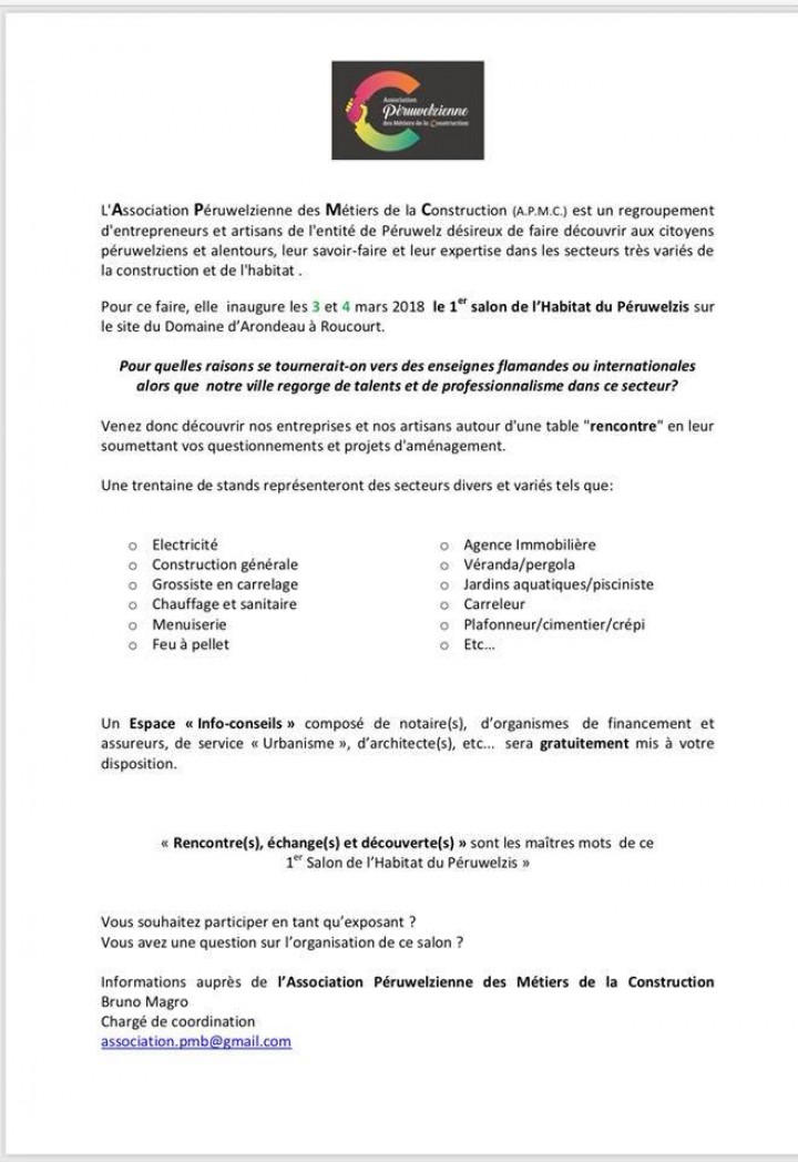 Présent à l'Association Péruwelzienne des métiers de la construction