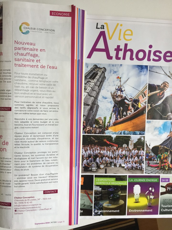 Article dans La Vie Athoise