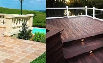 Revêtement de terrasse, plage de piscine: carrelage ou bois composite?