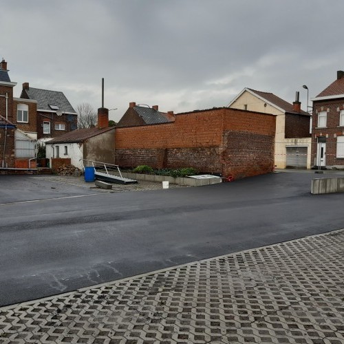 Aménagement parking en thermac et dalle à gazon