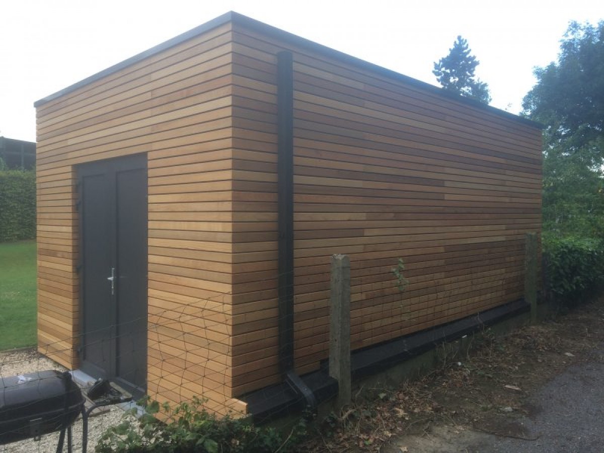 Construction d'un garage en ossature bois à Tournai par Meunier Frères