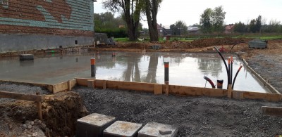 Terrassement et fondation d'une nouvelle construction