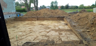 Terrassement et fondation d'une nouvelle construction