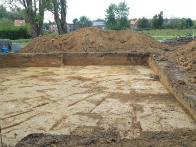 Terrassement et fondation d'une nouvelle construction